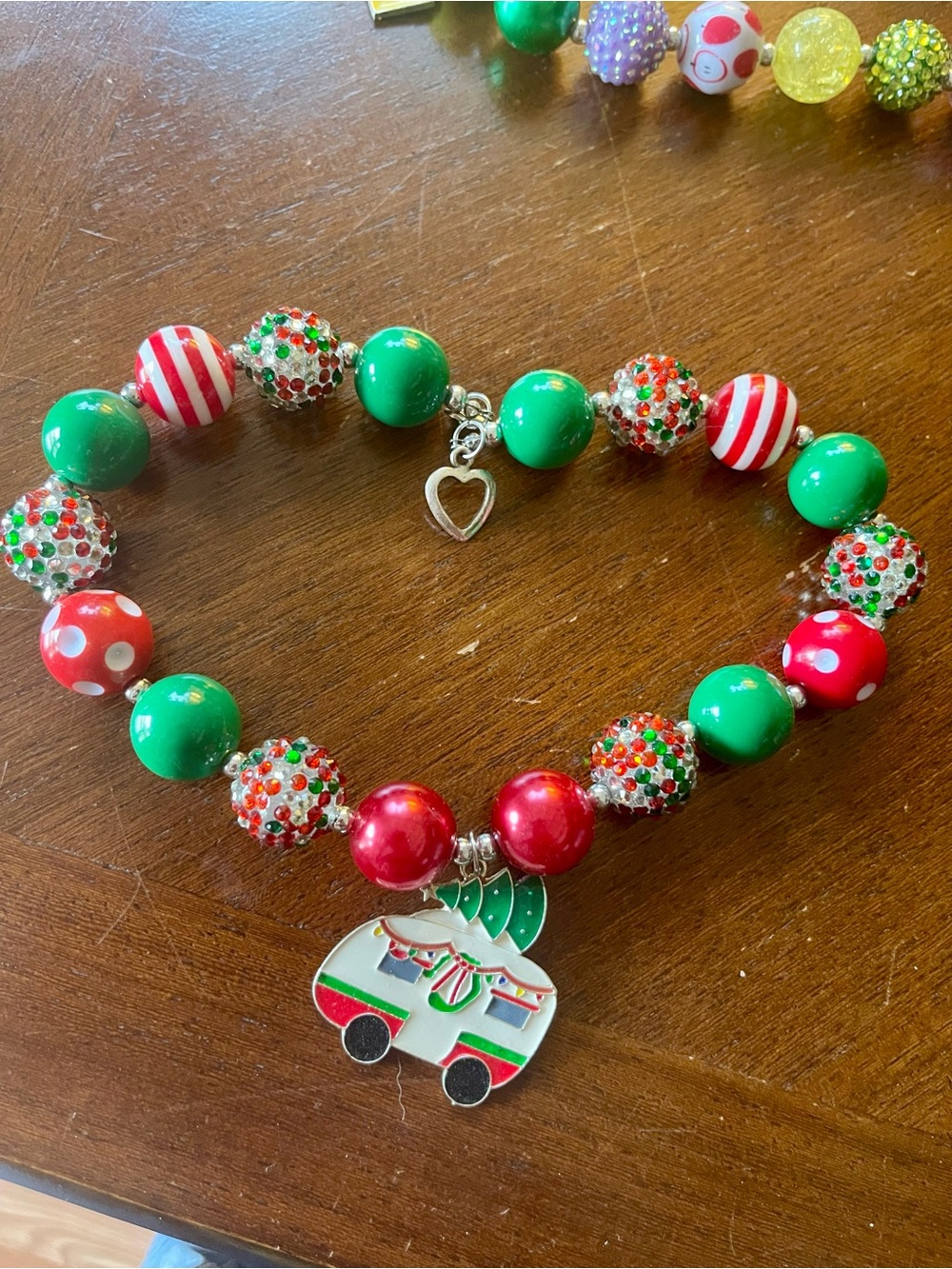Little Girls Holiday Chunky Bead necklaces 🎄